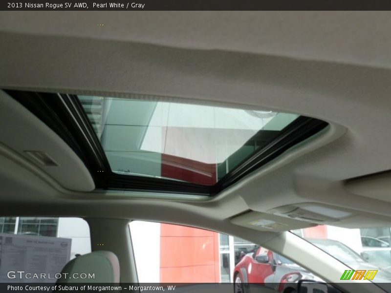 Pearl White / Gray 2013 Nissan Rogue SV AWD