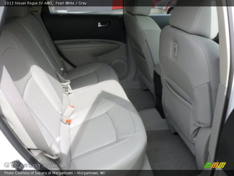 Pearl White / Gray 2013 Nissan Rogue SV AWD