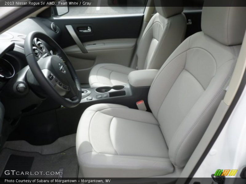 Pearl White / Gray 2013 Nissan Rogue SV AWD