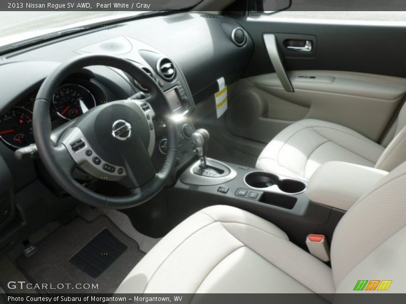 Pearl White / Gray 2013 Nissan Rogue SV AWD