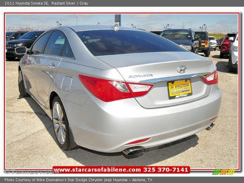 Radiant Silver / Gray 2011 Hyundai Sonata SE