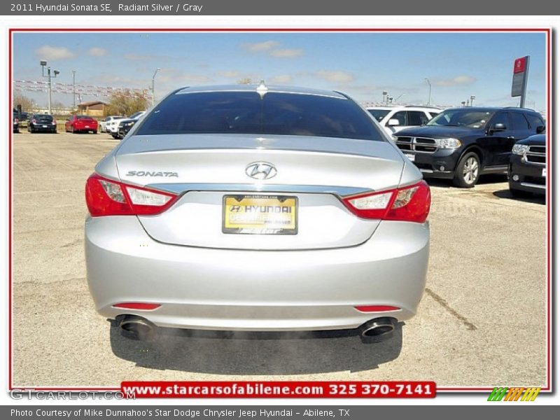 Radiant Silver / Gray 2011 Hyundai Sonata SE