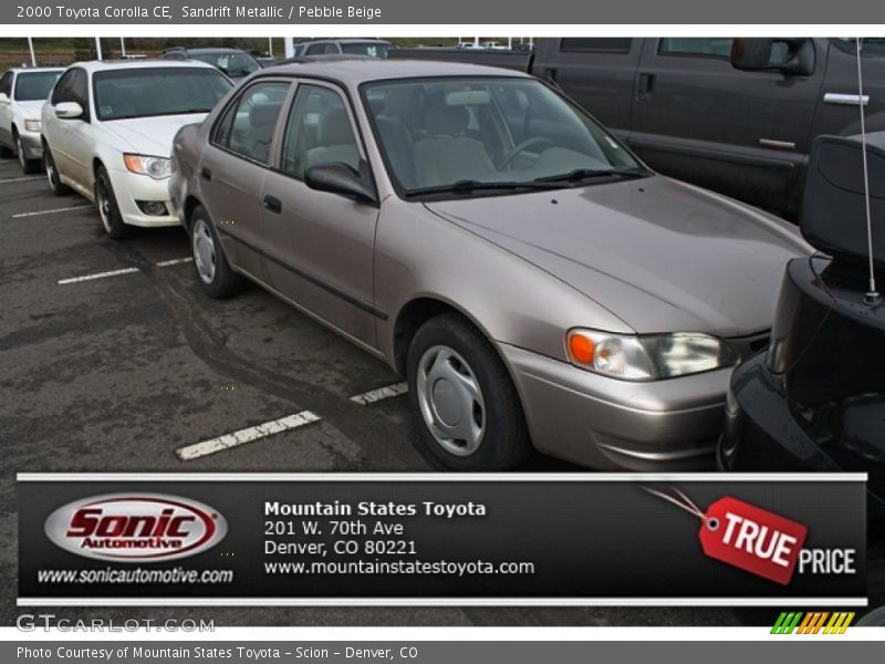 Sandrift Metallic / Pebble Beige 2000 Toyota Corolla CE
