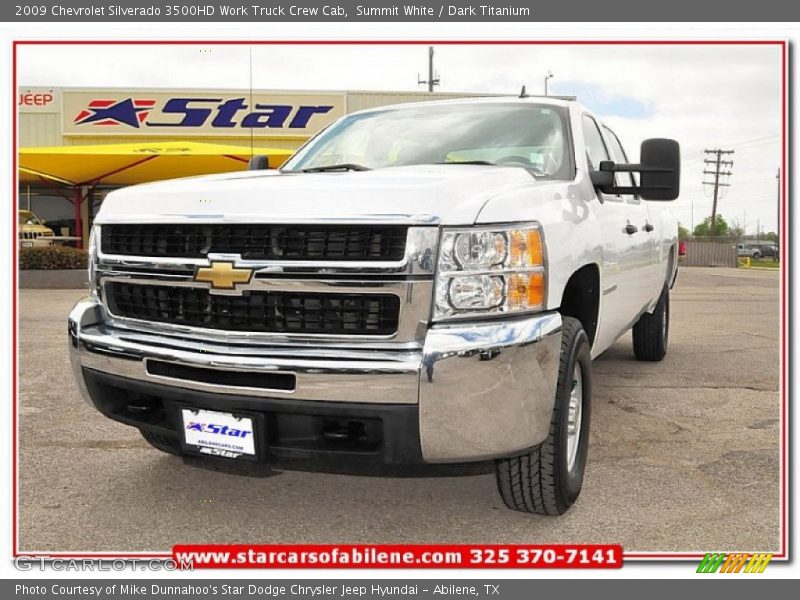 Summit White / Dark Titanium 2009 Chevrolet Silverado 3500HD Work Truck Crew Cab