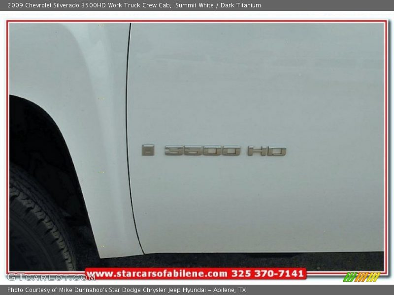 Summit White / Dark Titanium 2009 Chevrolet Silverado 3500HD Work Truck Crew Cab