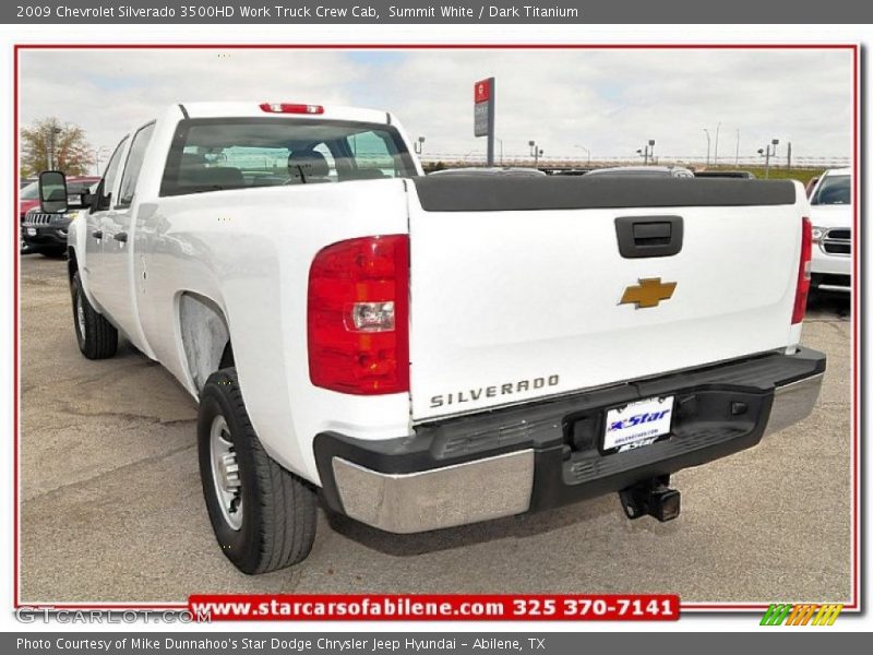 Summit White / Dark Titanium 2009 Chevrolet Silverado 3500HD Work Truck Crew Cab