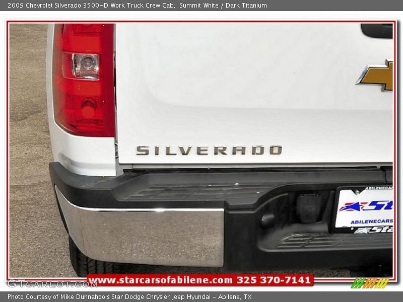 Summit White / Dark Titanium 2009 Chevrolet Silverado 3500HD Work Truck Crew Cab