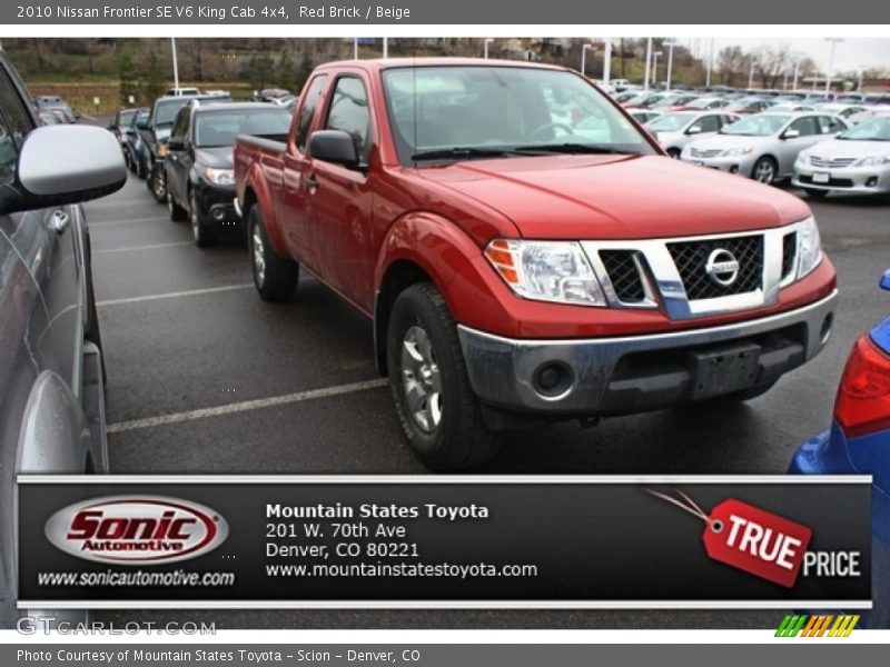 Red Brick / Beige 2010 Nissan Frontier SE V6 King Cab 4x4
