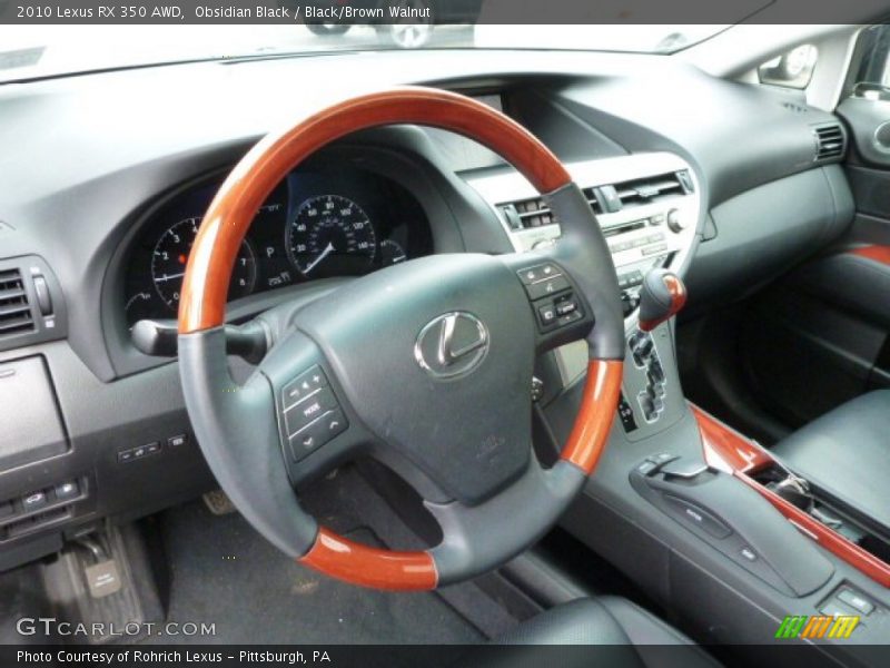 Obsidian Black / Black/Brown Walnut 2010 Lexus RX 350 AWD