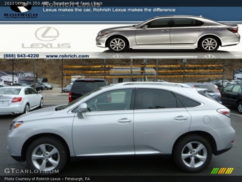 Tungsten Silver Pearl / Black 2011 Lexus RX 350 AWD