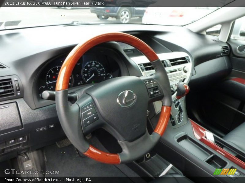 Tungsten Silver Pearl / Black 2011 Lexus RX 350 AWD