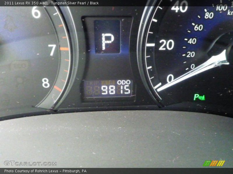 Tungsten Silver Pearl / Black 2011 Lexus RX 350 AWD