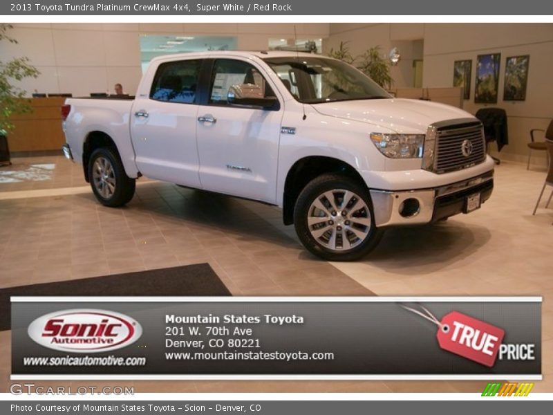 Super White / Red Rock 2013 Toyota Tundra Platinum CrewMax 4x4