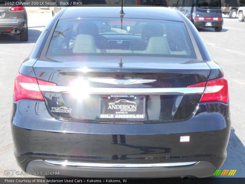Black / Black 2012 Chrysler 200 LX Sedan