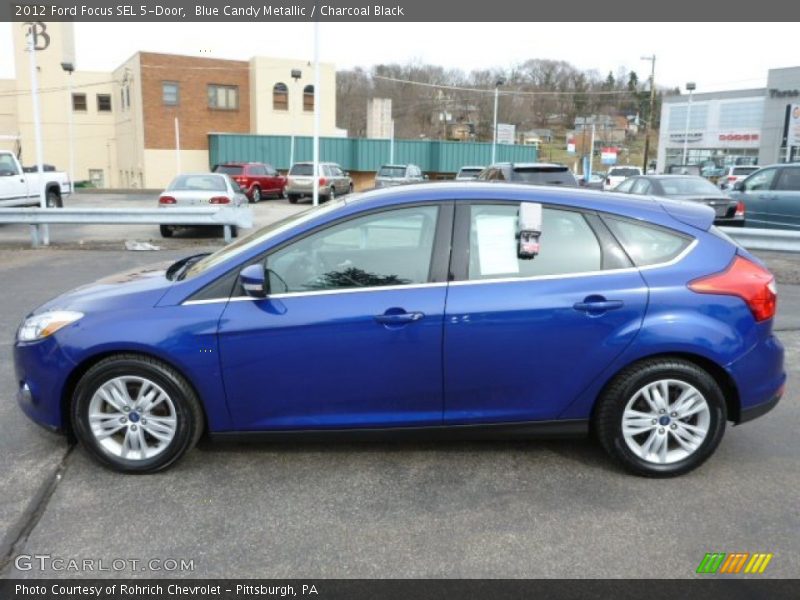Blue Candy Metallic / Charcoal Black 2012 Ford Focus SEL 5-Door