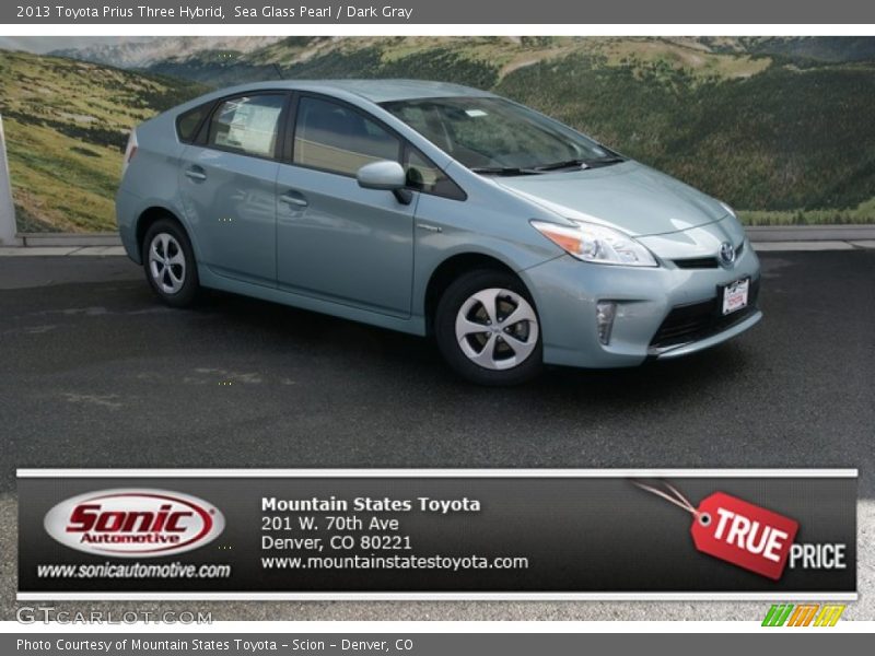Sea Glass Pearl / Dark Gray 2013 Toyota Prius Three Hybrid