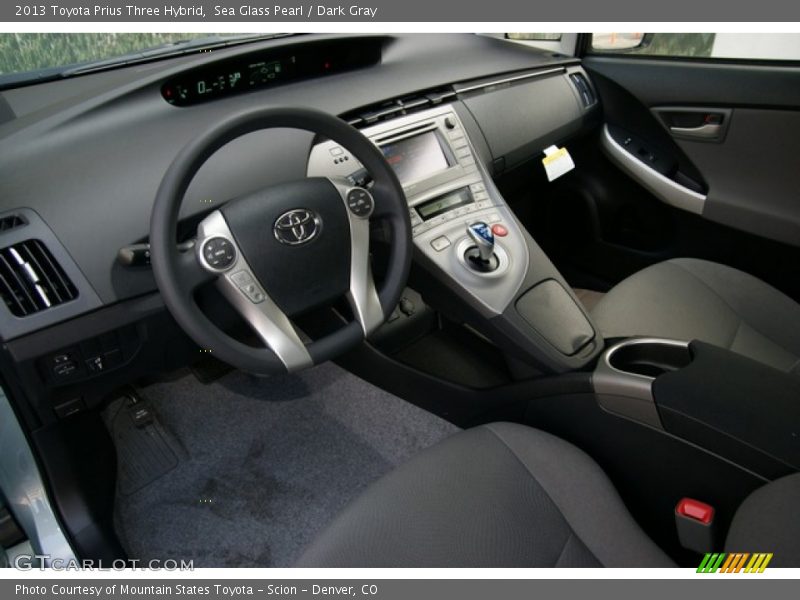 Sea Glass Pearl / Dark Gray 2013 Toyota Prius Three Hybrid
