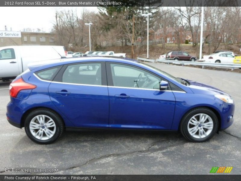 Blue Candy Metallic / Charcoal Black 2012 Ford Focus SEL 5-Door
