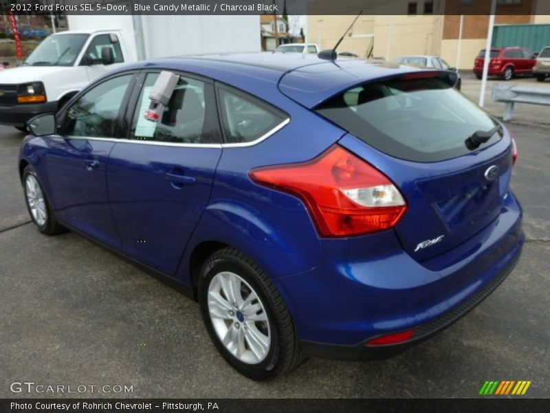 Blue Candy Metallic / Charcoal Black 2012 Ford Focus SEL 5-Door