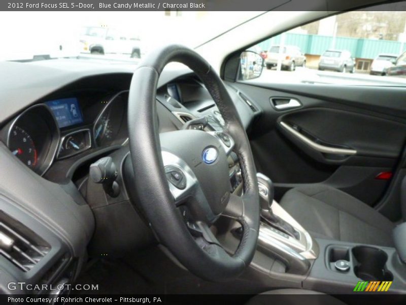 Blue Candy Metallic / Charcoal Black 2012 Ford Focus SEL 5-Door