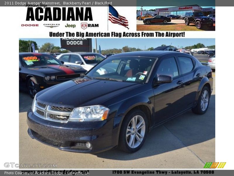 Blackberry Pearl / Black/Red 2011 Dodge Avenger Mainstreet