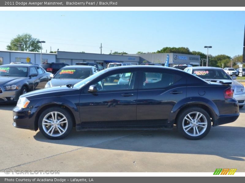 Blackberry Pearl / Black/Red 2011 Dodge Avenger Mainstreet