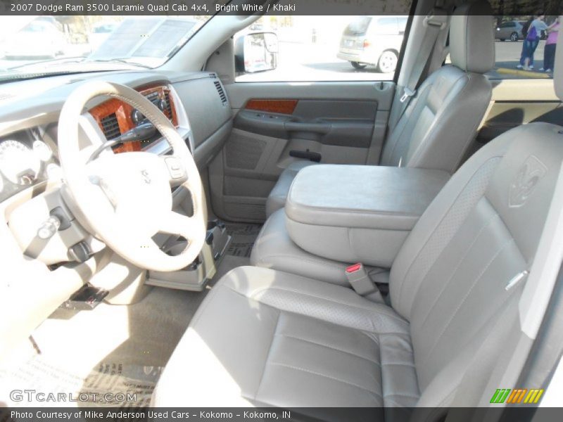 Bright White / Khaki 2007 Dodge Ram 3500 Laramie Quad Cab 4x4