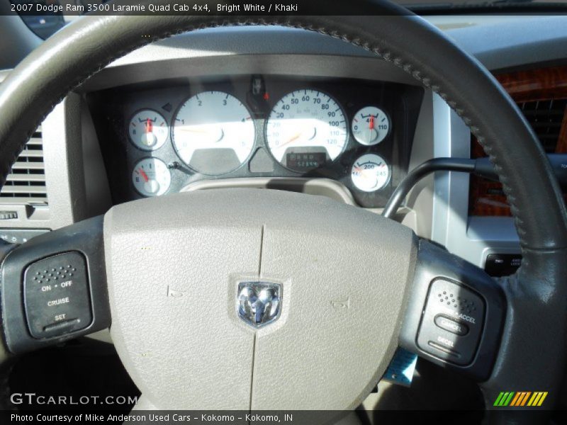 Bright White / Khaki 2007 Dodge Ram 3500 Laramie Quad Cab 4x4