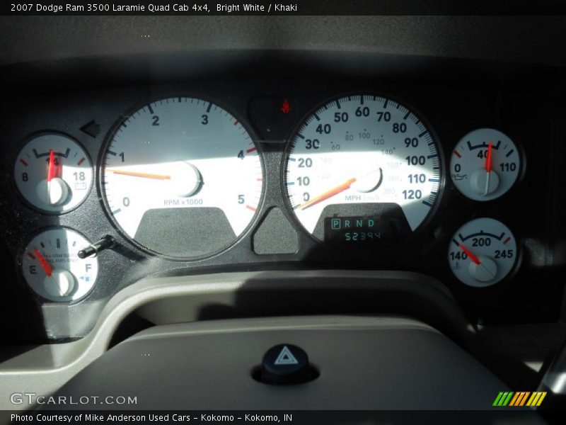 Bright White / Khaki 2007 Dodge Ram 3500 Laramie Quad Cab 4x4