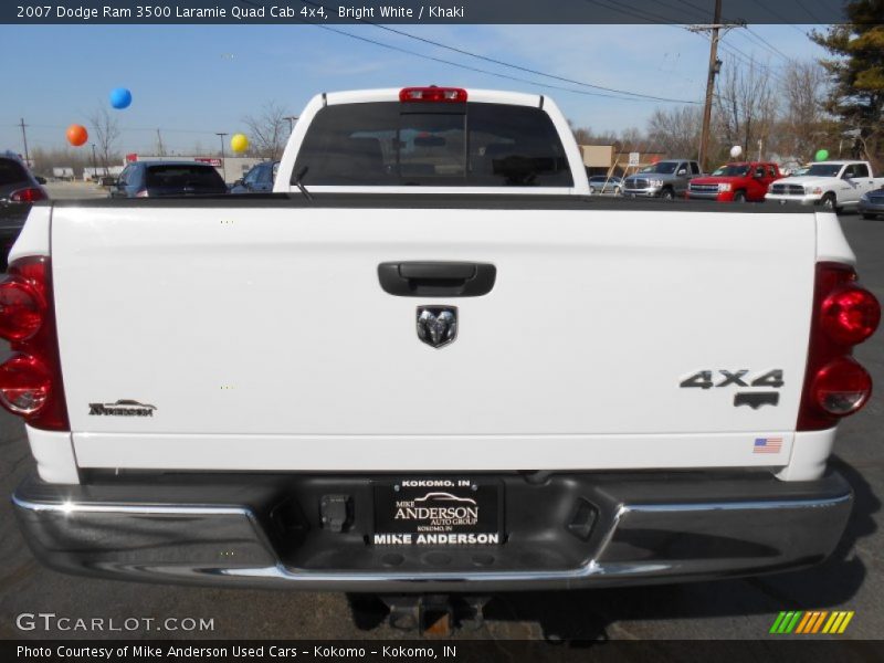 Bright White / Khaki 2007 Dodge Ram 3500 Laramie Quad Cab 4x4