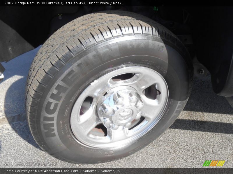 Bright White / Khaki 2007 Dodge Ram 3500 Laramie Quad Cab 4x4