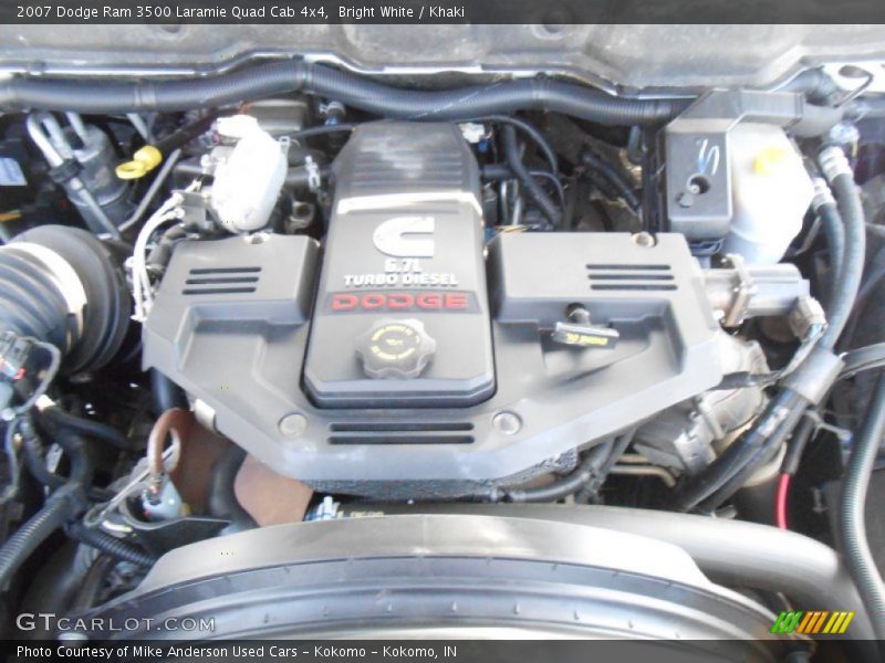 Bright White / Khaki 2007 Dodge Ram 3500 Laramie Quad Cab 4x4