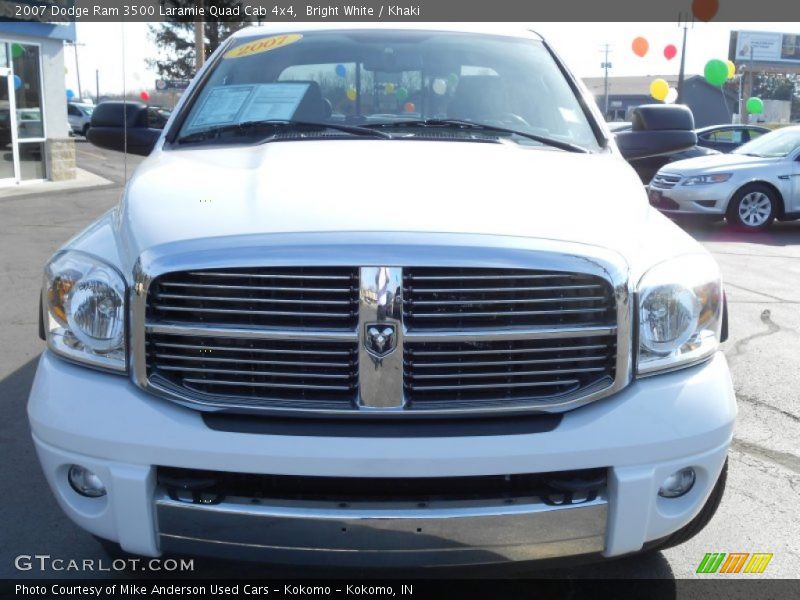 Bright White / Khaki 2007 Dodge Ram 3500 Laramie Quad Cab 4x4