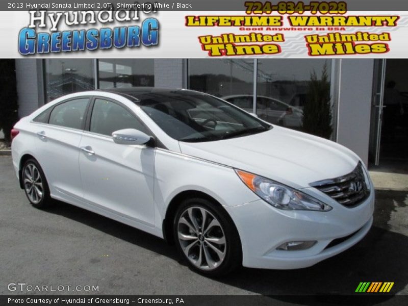 Shimmering White / Black 2013 Hyundai Sonata Limited 2.0T