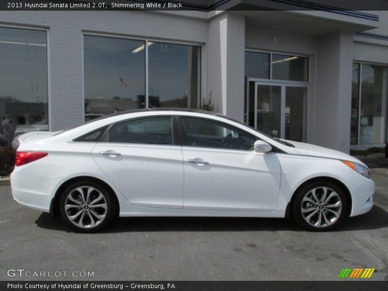 Shimmering White / Black 2013 Hyundai Sonata Limited 2.0T