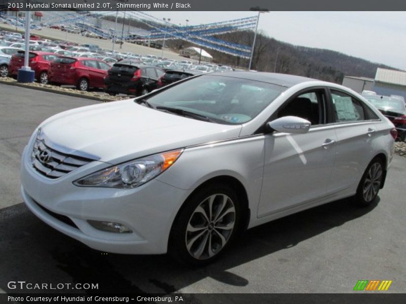 Shimmering White / Black 2013 Hyundai Sonata Limited 2.0T