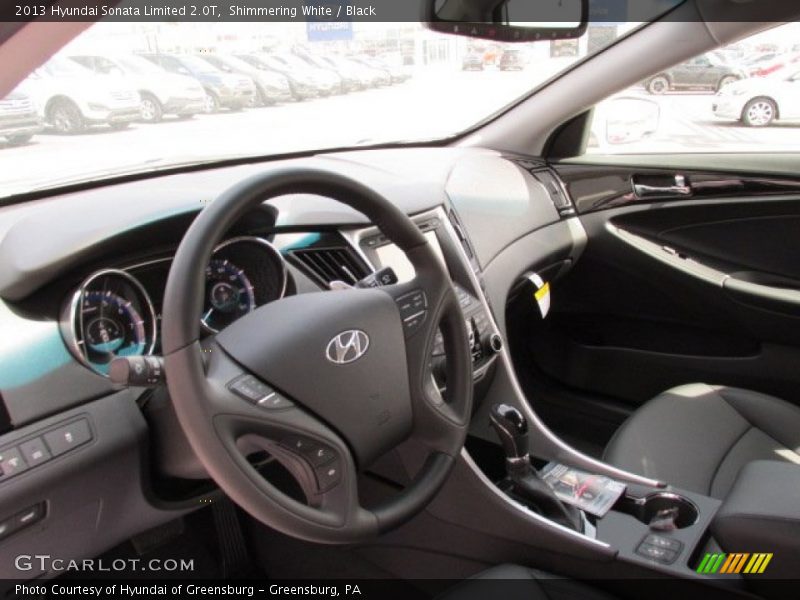 Shimmering White / Black 2013 Hyundai Sonata Limited 2.0T