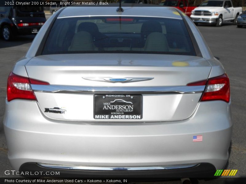 Bright Silver Metallic / Black 2012 Chrysler 200 LX Sedan