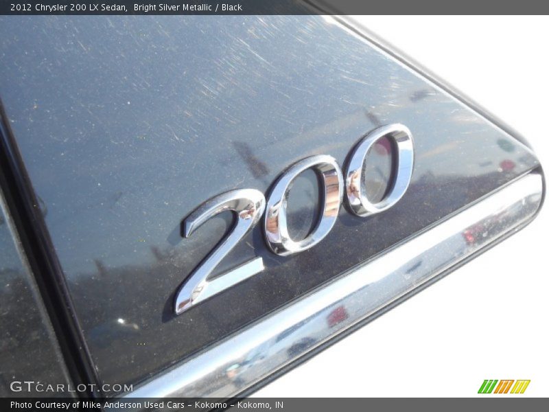 Bright Silver Metallic / Black 2012 Chrysler 200 LX Sedan
