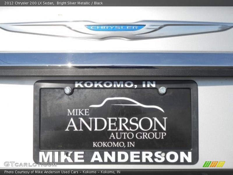 Bright Silver Metallic / Black 2012 Chrysler 200 LX Sedan