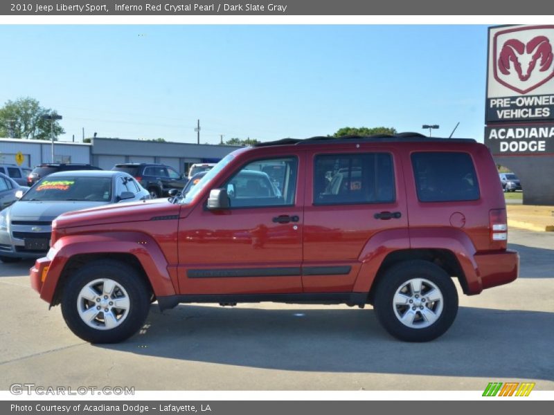 Inferno Red Crystal Pearl / Dark Slate Gray 2010 Jeep Liberty Sport