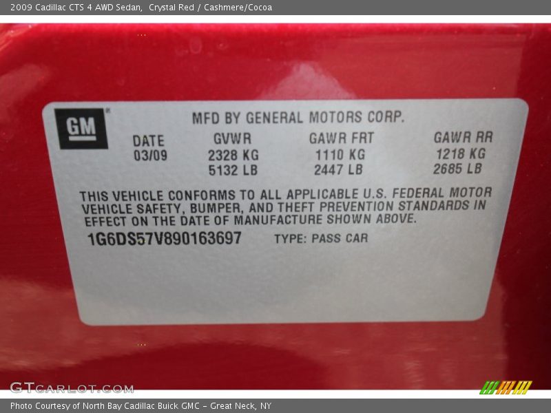Crystal Red / Cashmere/Cocoa 2009 Cadillac CTS 4 AWD Sedan
