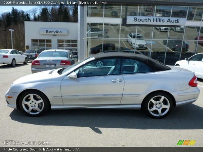Brilliant Silver Metallic / Ash 2005 Mercedes-Benz CLK 500 Cabriolet