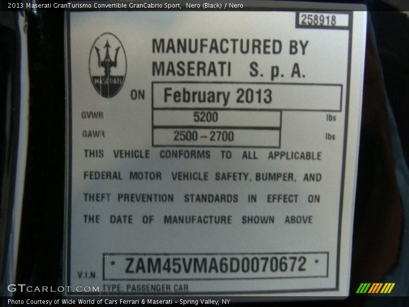 Nero (Black) / Nero 2013 Maserati GranTurismo Convertible GranCabrio Sport