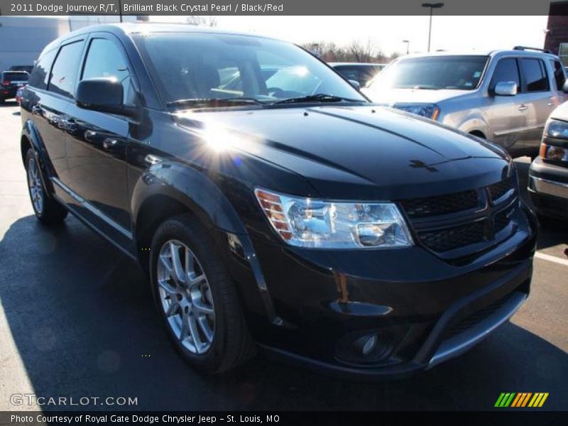 Brilliant Black Crystal Pearl / Black/Red 2011 Dodge Journey R/T