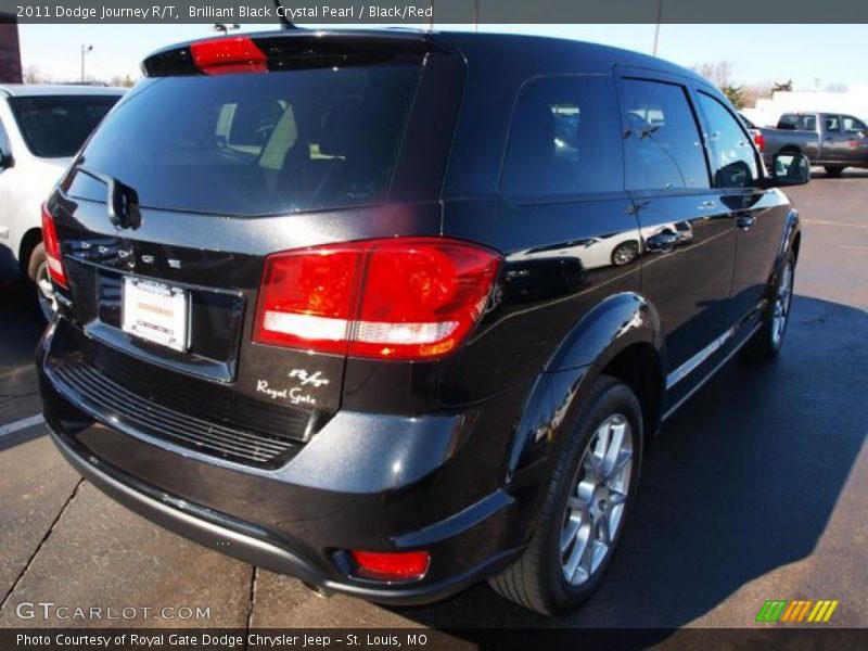 Brilliant Black Crystal Pearl / Black/Red 2011 Dodge Journey R/T