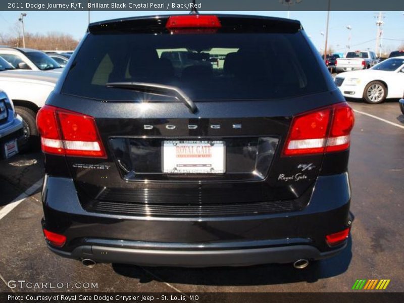 Brilliant Black Crystal Pearl / Black/Red 2011 Dodge Journey R/T