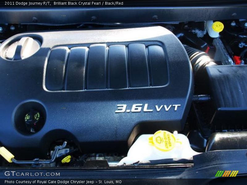 Brilliant Black Crystal Pearl / Black/Red 2011 Dodge Journey R/T
