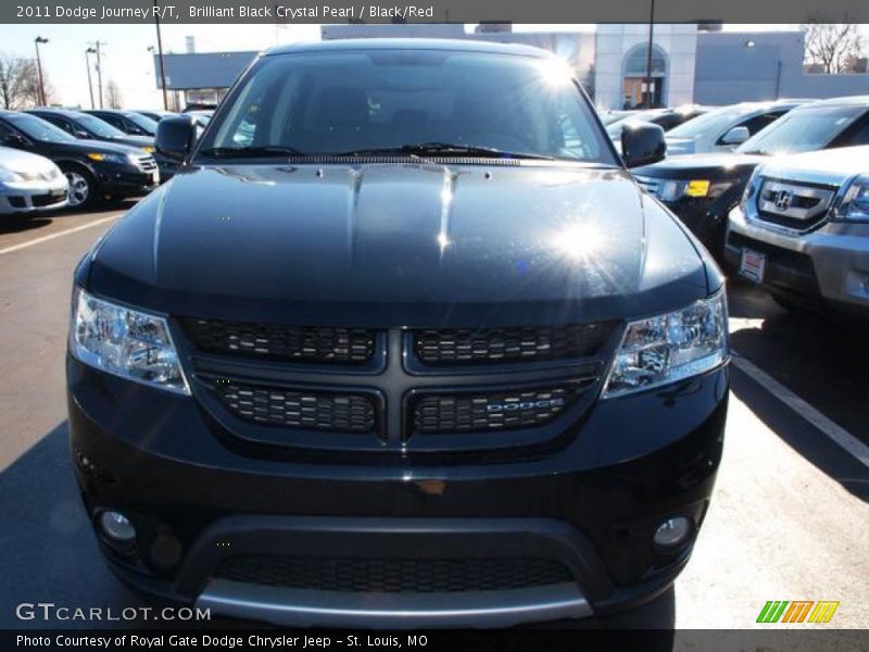 Brilliant Black Crystal Pearl / Black/Red 2011 Dodge Journey R/T