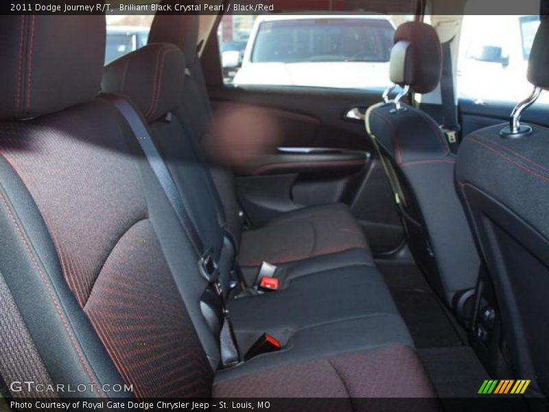 Brilliant Black Crystal Pearl / Black/Red 2011 Dodge Journey R/T